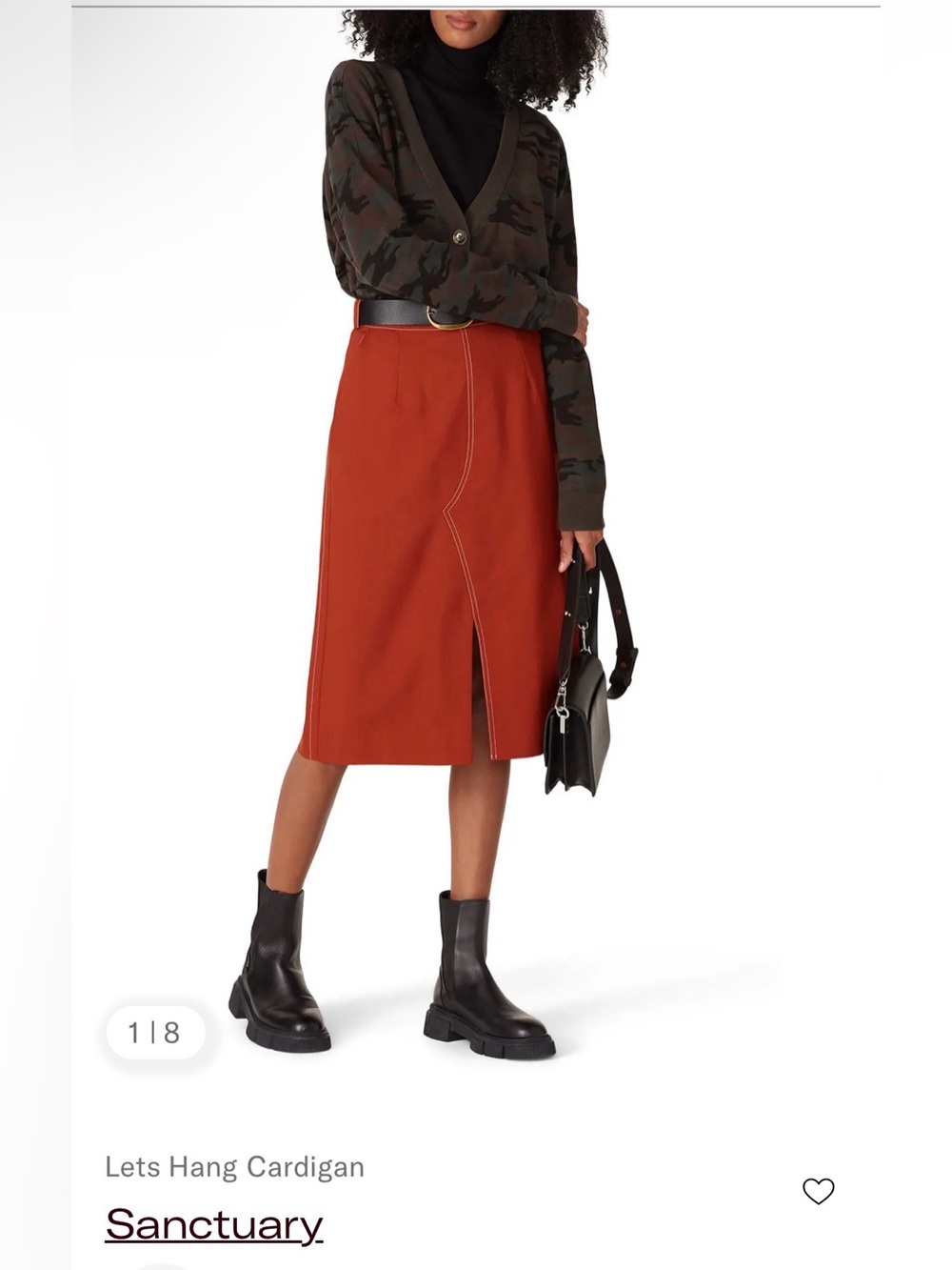Sanctuary Olive & Black Camo Lets Hang V-Neck Cardigan